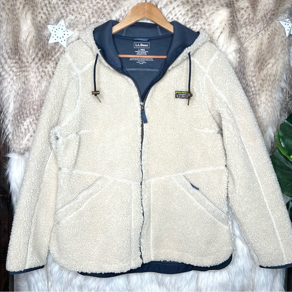 L.L.Bean Mountain High Pile Teddy Fleece Sherpa Hoodie